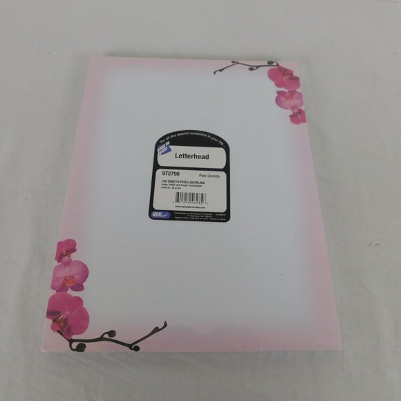 Pink Orchids Letterhead 8.5 x 11 Great Papers 100 Sheets New in Package Printer - Picture 1 of 5